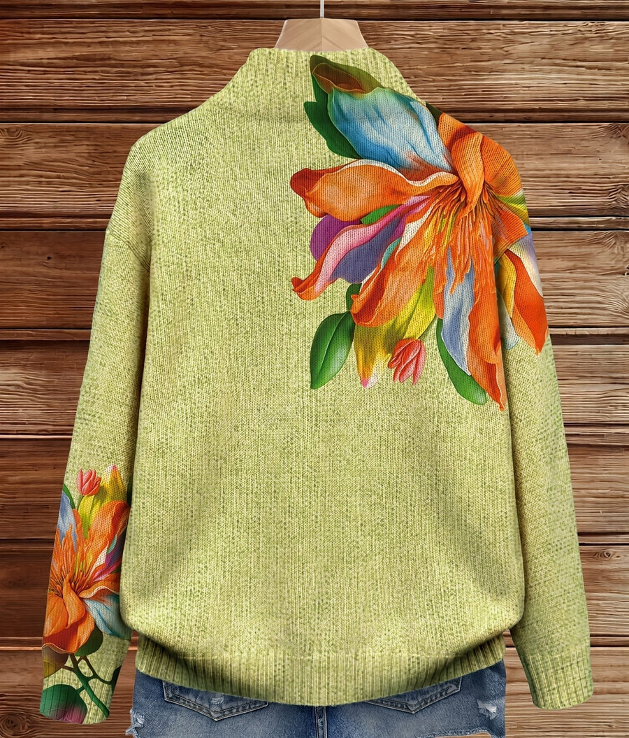 Ophelia | Tropical Lily Zip Cardigan