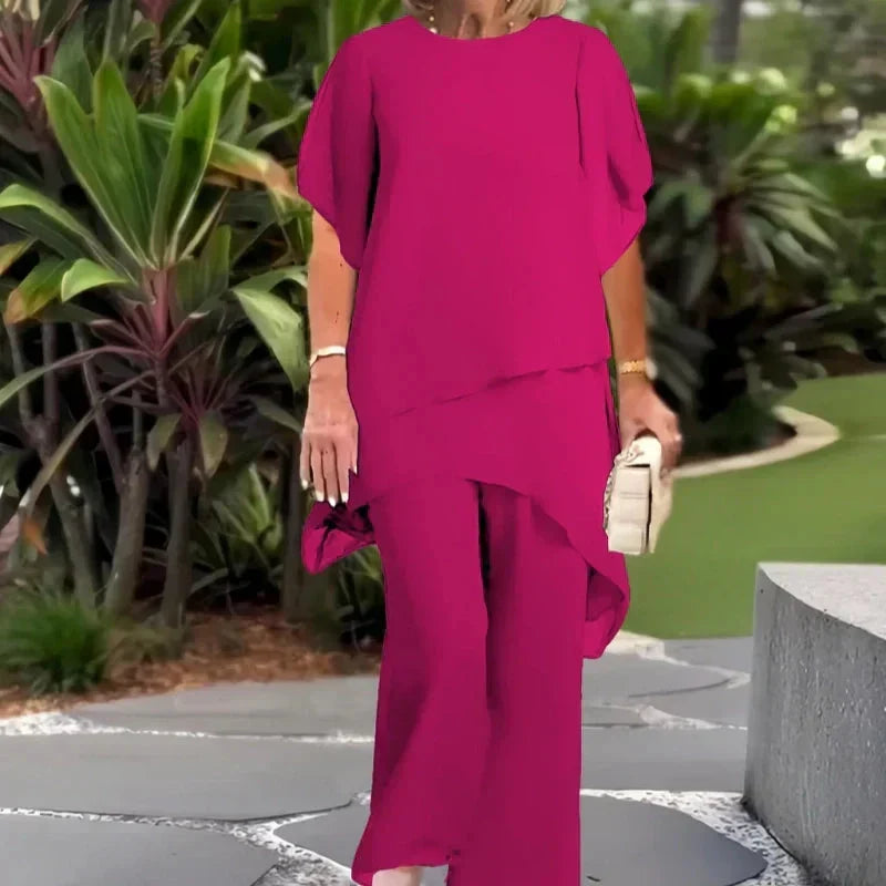 Beverly™ elegant asymmetrical two-piece set by THE WHITMORE FAMILY, featuring stylish design and modern silhouette.