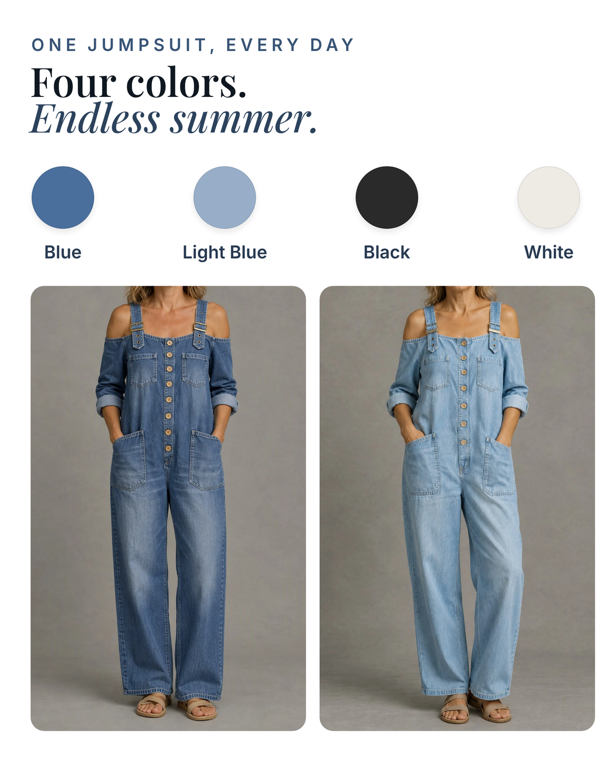 Stevie | Off-Shoulder Denim Jumpsuit
