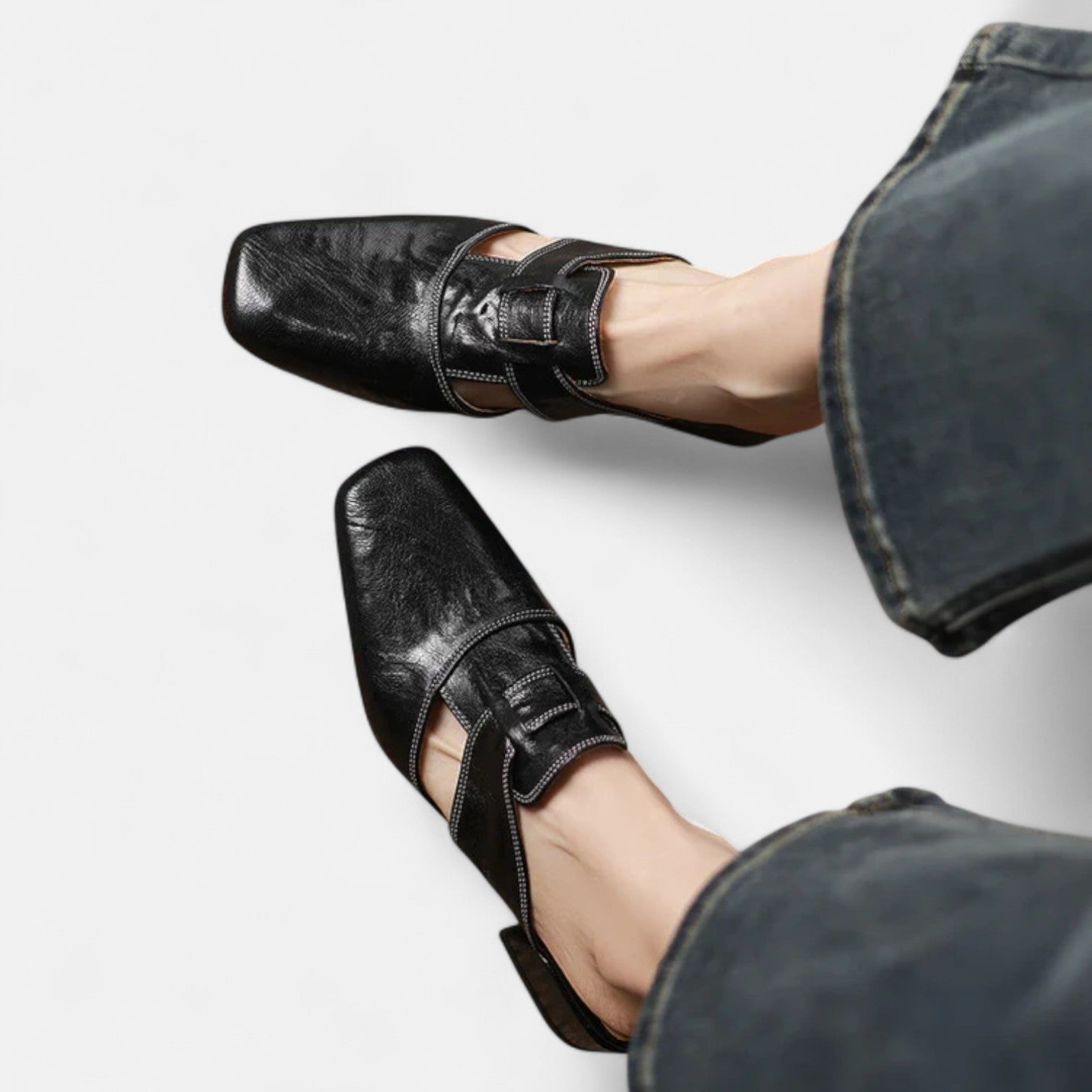 Apricot leather sandals from THE WHITMORE FAMILY's Andie™ collection, featuring elegant straps and a stylish design.