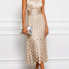 IRÈNE midi dress by THE WHITMORE FAMILY featuring a stylish, flowy design in soft fabric, perfect for elegant casual wear