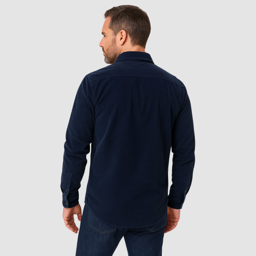 Army green Harry™ Premium Corduroy Shirt by THE WHITMORE FAMILY, shown with button-down front and classic corduroy texture.