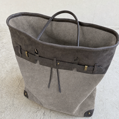 Interior view of THE WHITMORE FAMILY Juliette Suede Tote bag showing spacious interior and suede material details.