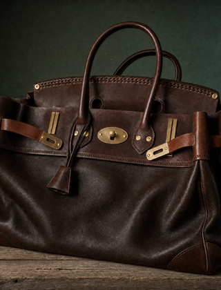 THE WHITMORE FAMILY Vivienne Top Handle Bag showing front view with elegant handle and sleek design.