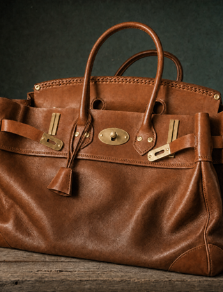 The Vivienne top handle bag by THE WHITMORE FAMILY, front view showing its elegant design and structured shape.