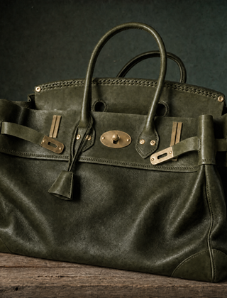 THE WHITMORE FAMILY Vivienne Top Handle Bag showing front view with structured design and top handle in neutral tone.