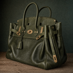 THE WHITMORE FAMILY Vivienne top handle bag shown from a three-quarter view, featuring a sleek design and elegant craftsmanship.