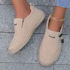 Beige Célya™ ergonomic support sneakers by THE WHITMORE FAMILY, featuring cushioned soles and supportive design for comfortable walking.