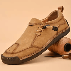 Beige Célya™ ergonomic support sneakers by THE WHITMORE FAMILY, featuring cushioned soles and stylish, comfortable design.