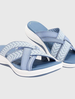 Beige Jade™ orthopedic sandals by THE WHITMORE FAMILY featuring cushioned soles and adjustable straps, suitable for comfortable everyday wear.