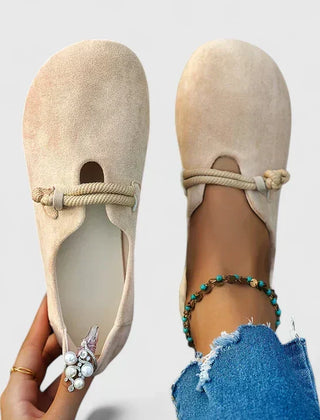 Beige Norah™ orthopedic loafers by THE WHITMORE FAMILY, featuring comfortable, supportive design and stylish slip-on style.