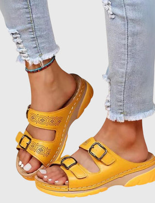 Light blue Diora™ orthopedic leather sandals by THE WHITMORE FAMILY, stylish and comfortable footwear for everyday wear.