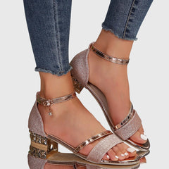 Black Alison™ orthopedic heeled sandals by THE WHITMORE FAMILY featuring supportive design and stylish heel for comfortable wear.