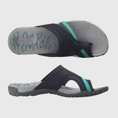 Black Jade™ ergonomic sandals by THE WHITMORE FAMILY featuring cushioned footbed and adjustable straps.
