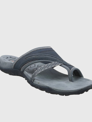 Black Jade™ ergonomic sandals by THE WHITMORE FAMILY with cushioned footbed and adjustable straps, designed for comfort.
