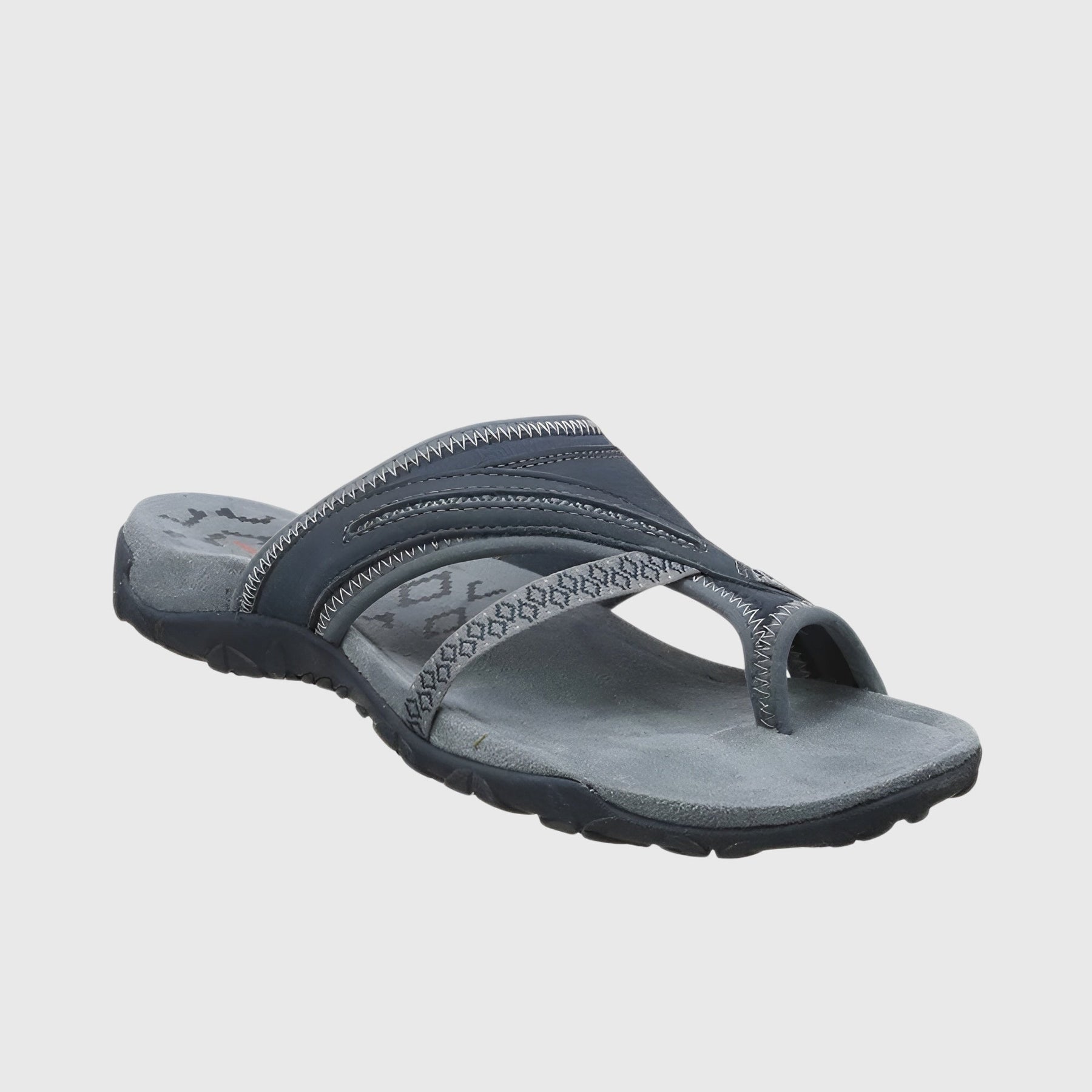 Black Jade™ ergonomic sandals by THE WHITMORE FAMILY with cushioned footbed and adjustable straps, designed for comfort.