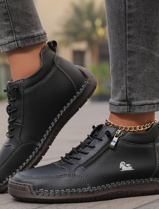 Black Alyse™ ergonomic support sneakers by THE WHITMORE FAMILY featuring cushioned soles and supportive design for comfort.