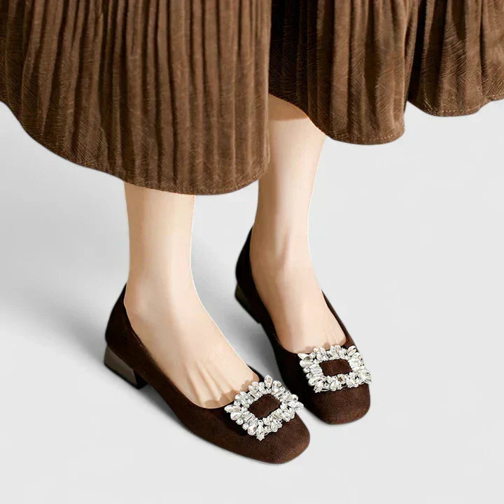 Black Julianyssa orthopaedic heels by THE WHITMORE FAMILY featuring supportive design and stylish appearance.