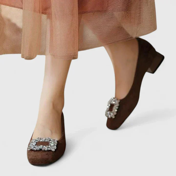 Black Julianyssa orthopaedic heels by THE WHITMORE FAMILY featuring supportive design and stylish heel for comfortable wear