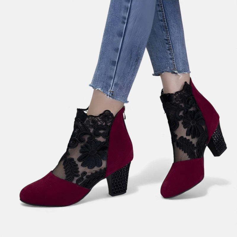 Black Norene stylish breathable orthopedic heels by THE WHITMORE FAMILY, featuring supportive design and elegant appearance.