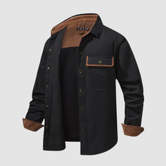 Black Mathew™ elegant long-sleeved shirt by THE WHITMORE FAMILY, featuring a stylish fit and classic design.