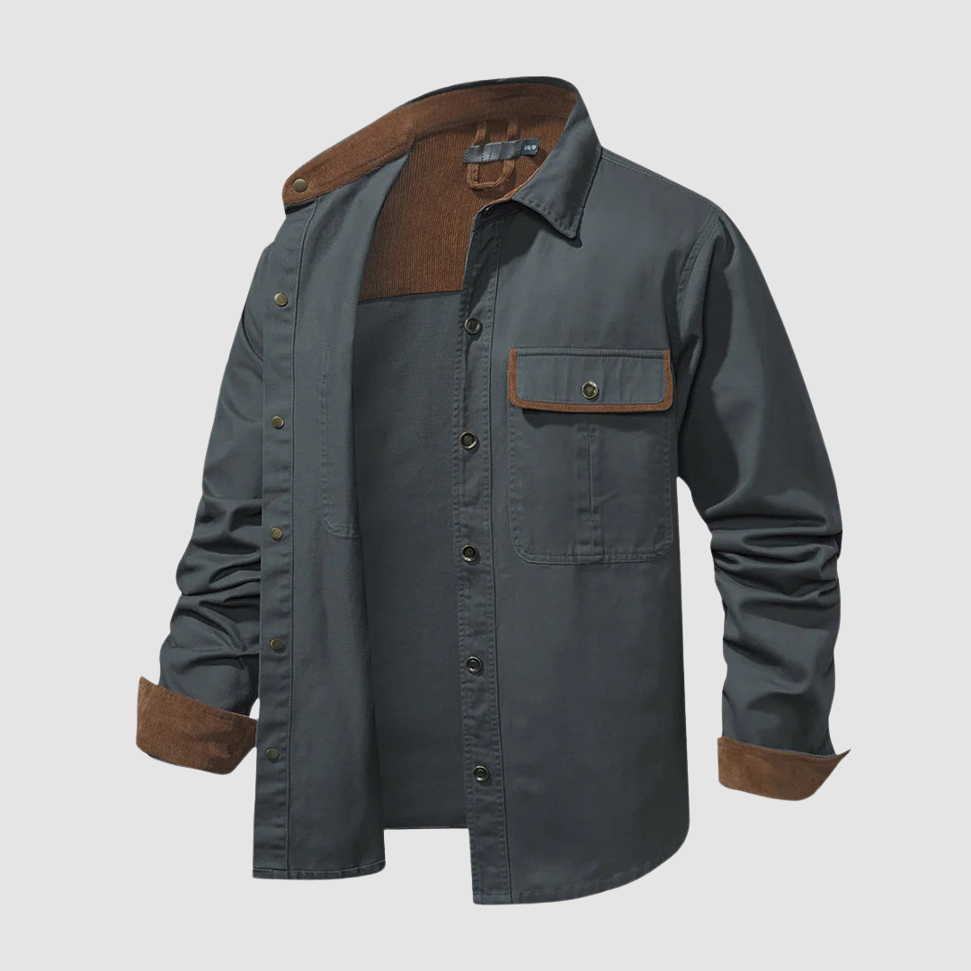 Black Mathew™ elegant long-sleeved shirt by THE WHITMORE FAMILY, featuring a tailored fit and classic design.