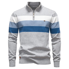 Black Lukas™ Elegant Pullover by THE WHITMORE FAMILY, featuring a blue design, shown on a mannequin.