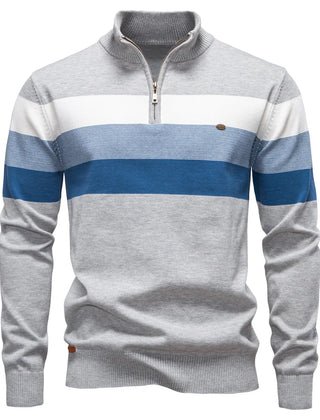 Black Lukas™ Elegant Pullover by THE WHITMORE FAMILY, featuring a blue design, shown on a mannequin.