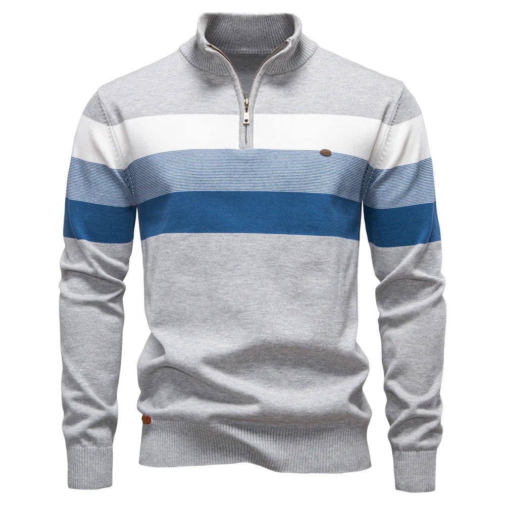 Black Lukas™ Elegant Pullover by THE WHITMORE FAMILY, featuring a blue design, shown on a mannequin.