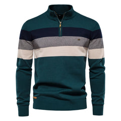 Black Lukas™ Elegant Pullover by THE WHITMORE FAMILY, featuring a blue design, displayed on a white background.