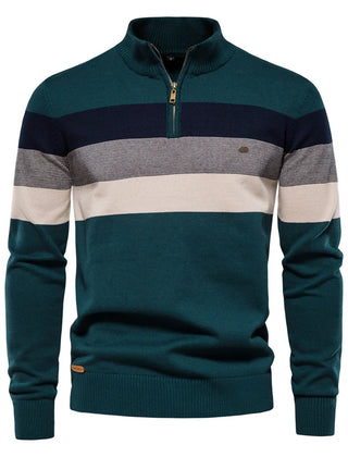 Black Lukas™ Elegant Pullover by THE WHITMORE FAMILY, featuring a blue design, displayed on a white background.
