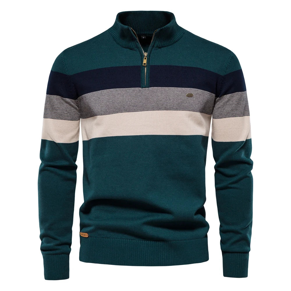 Black Lukas™ Elegant Pullover by THE WHITMORE FAMILY, featuring a blue design, displayed on a white background.