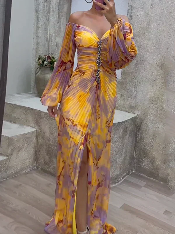 Willow elegant V-neck floral dress by THE WHITMORE FAMILY, featuring a stylish and feminine design perfect for special occasions.