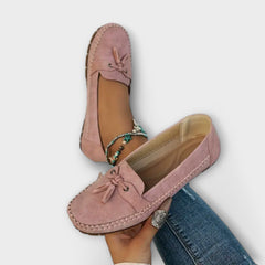 Blue Lisa stylish loafers by THE WHITMORE FAMILY, featuring a sleek design and comfortable slip-on style.