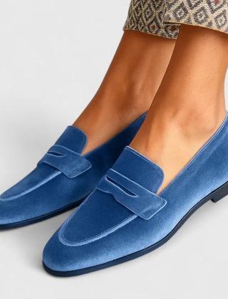 Blue Threiza sophisticated loafers by THE WHITMORE FAMILY, stylish men's slip-on shoes with a sleek design.