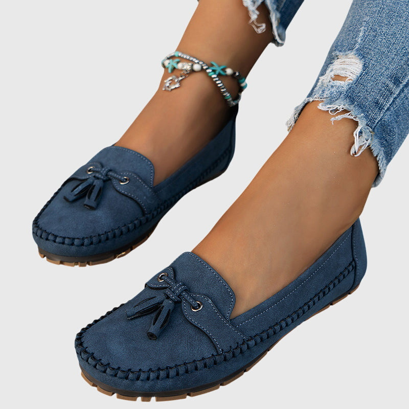 Blue Chelsea loafers by THE WHITMORE FAMILY featuring a soft, comfortable design and sleek slip-on style.