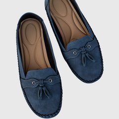 Blue Chelsea soft loafers from THE WHITMORE FAMILY, showcasing a comfortable slip-on design with smooth leather finish.