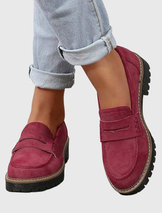 Blue Destiny Timeless Suede Loafers by THE WHITMORE FAMILY, stylish slip-on footwear with a sleek suede finish.