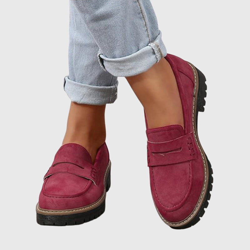 Blue Destiny Timeless Suede Loafers by THE WHITMORE FAMILY, stylish slip-on footwear with a sleek suede finish.