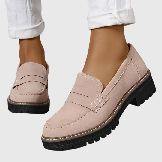 Blue Destiny Timeless Suede Loafers by THE WHITMORE FAMILY, featuring classic slip-on design and soft suede material.