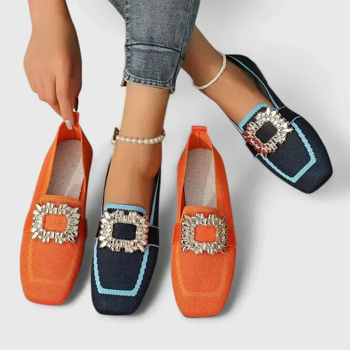 Blue Mary orthopedic loafers by THE WHITMORE FAMILY featuring a comfortable slip-on design and supportive sole.