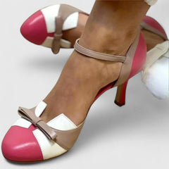 Blue Quinnae comfortable heels by THE WHITMORE FAMILY with a sleek pointed toe and elegant design.