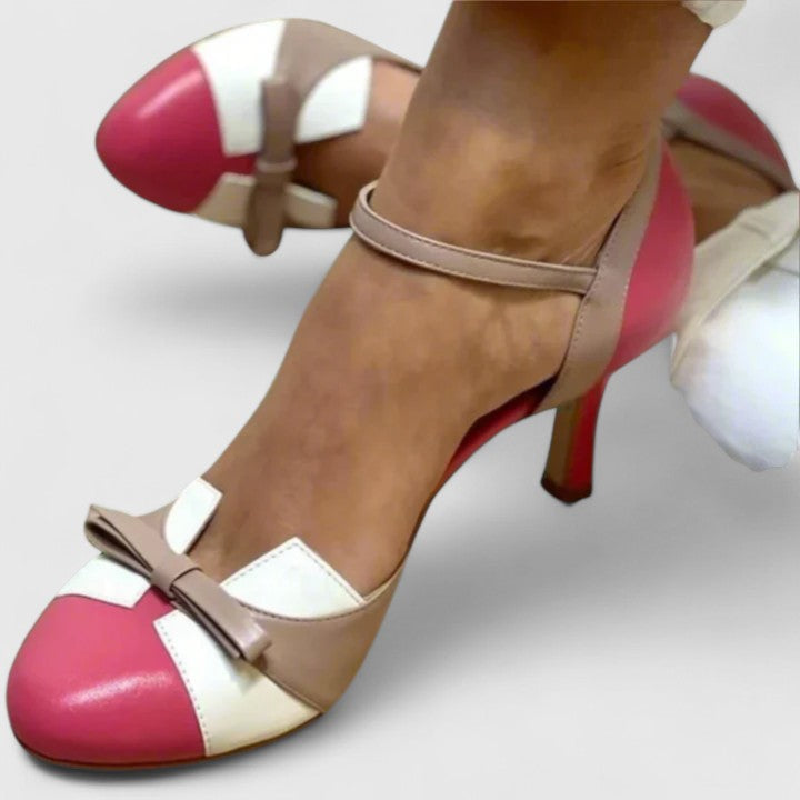 Blue Quinnae comfortable heels by THE WHITMORE FAMILY with a sleek pointed toe and elegant design.