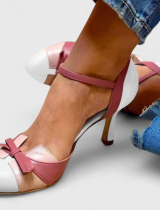 Blue Quinnae comfortable heels by THE WHITMORE FAMILY, featuring a stylish design with a pointed toe and elegant heel.