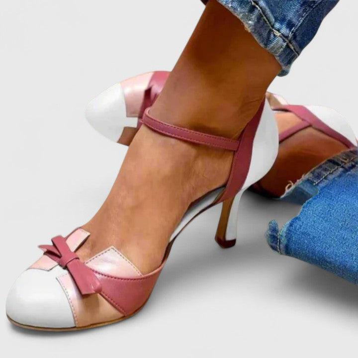 Blue Quinnae comfortable heels by THE WHITMORE FAMILY, featuring a stylish design with a pointed toe and elegant heel.