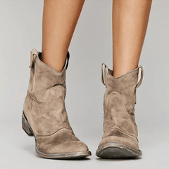 Blue Charlotte suede orthopedic boots by THE WHITMORE FAMILY featuring a stylish, comfortable design with supportive soles.