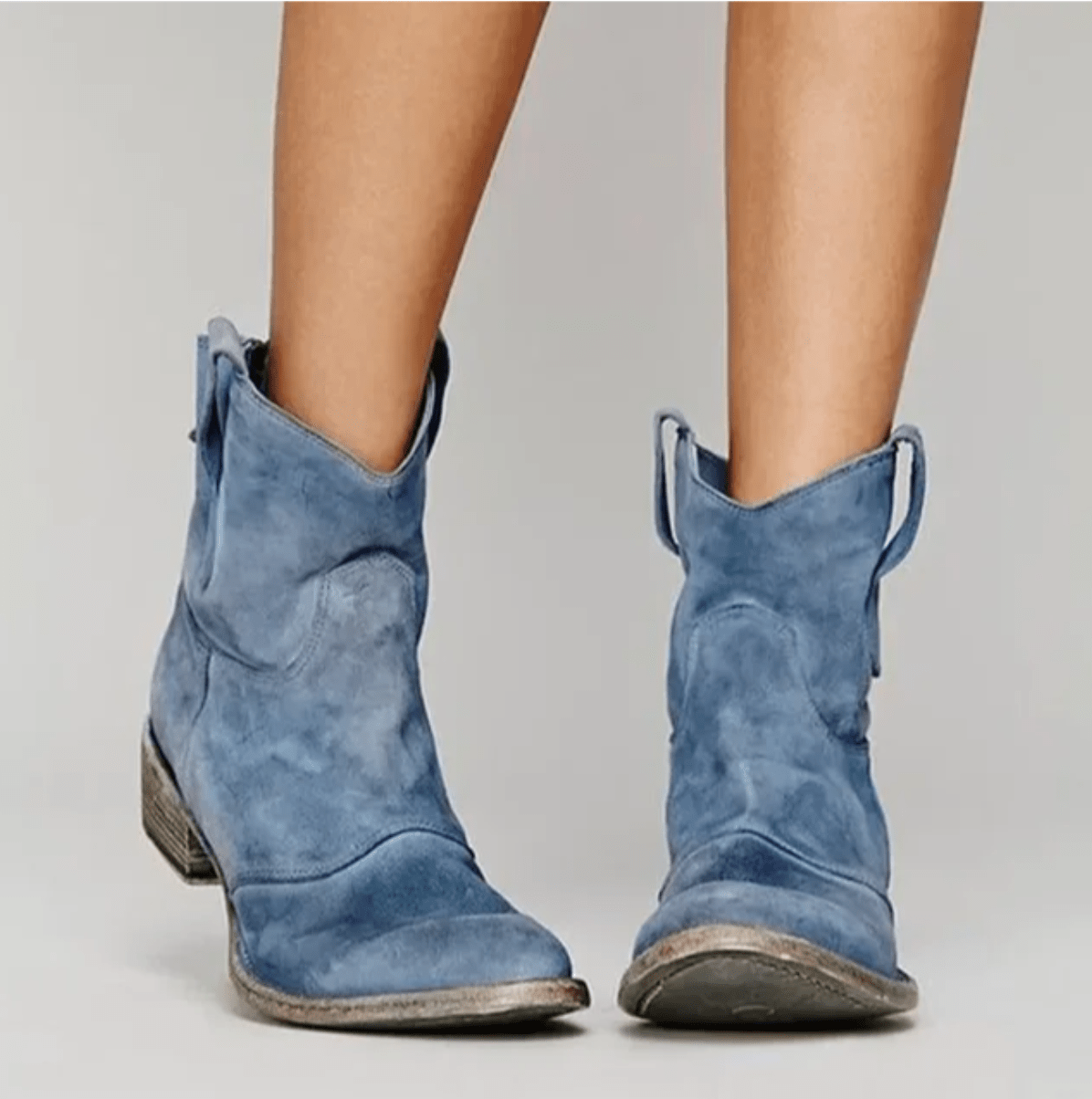 Blue Charlotte Suede Orthopedic Boots by THE WHITMORE FAMILY with supportive design and stylish suede finish.