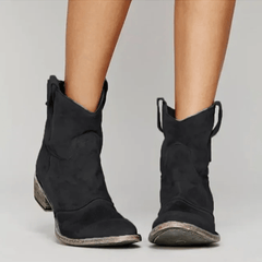 Blue Charlotte suede orthopedic boots by THE WHITMORE FAMILY with sturdy soles and a stylish, comfortable design.