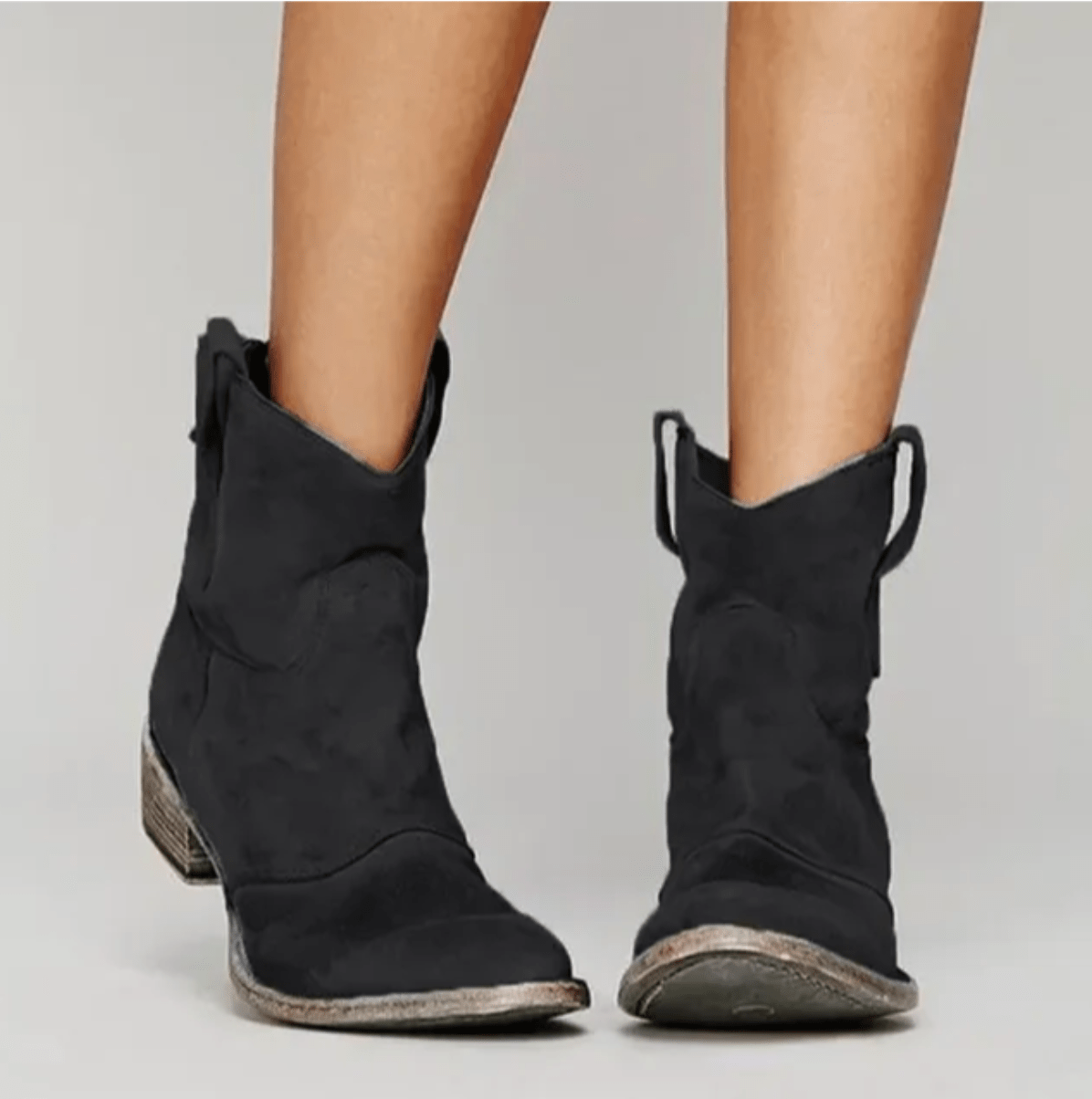 Blue Charlotte suede orthopedic boots by THE WHITMORE FAMILY with sturdy soles and a stylish, comfortable design.