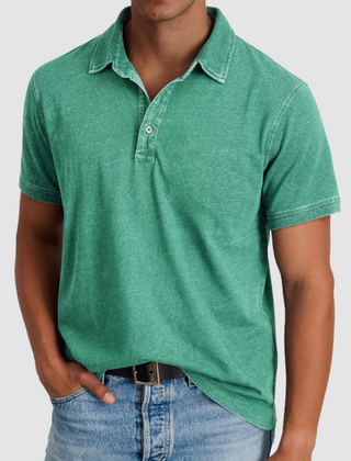 Blue Luther™ Classic Collared Polo by THE WHITMORE FAMILY, featuring a button-up collar and a casual fit.